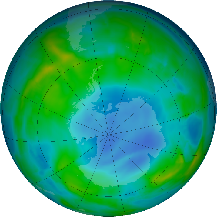 Antarctic ozone map for 28 May 2014